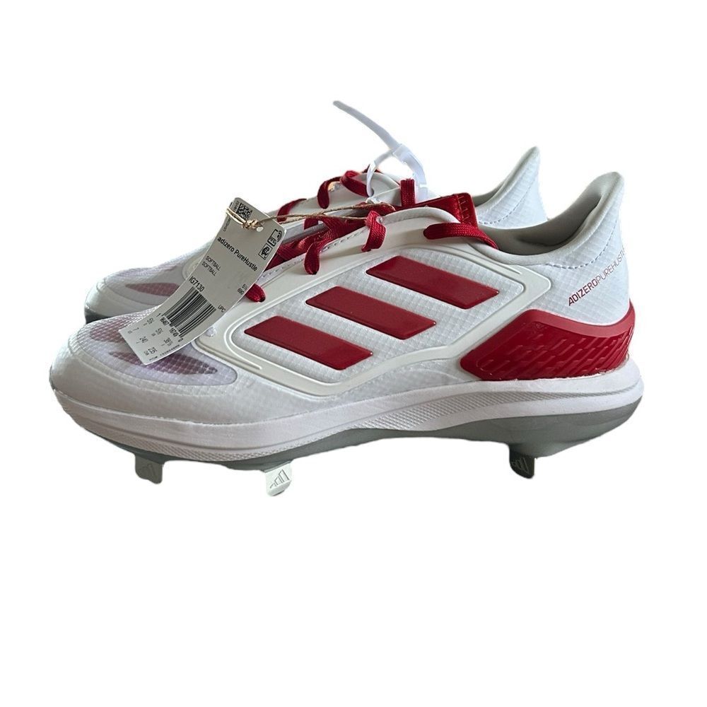 Adidas PureHustle Womens Metal Softball Cleats Size‎ 7 Red white New with tags